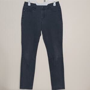 Ann Taylor Loft Curvy Skinny Jeans Womens 4 Black Dark Wash Low Rise Slim